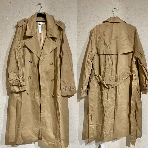 Good AmericanNWT! Chino Trench Coat In Good Khaki Size: L/XL